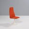 White Dining Table & 5 Orange Viggen Dining Chairs by Borge Johanson, 1960s, Set of 6 9