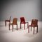 Chaises Empilables Selene Rouge par Vico Magistretti pour Artemide, 1960s, Set de 4 3