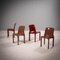 Selene Red Stacking Chairs by Vico Magistretti for Artemide, 1960s, Set of 4 3