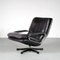 Leather Swivel Lounge Chair, 1970s 1
