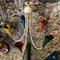 Lámpara de araña italiana Mid-Century Modern de latón y metal pintado, años 50, Imagen 9
