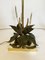 French Brass Foliage and Cattails Lamp in the Style of Maison Charles, 1960s 5