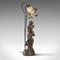 Dekorative französische Vintage Tischlampe aus verzierter Bronze mit weiblichen Figuren 4