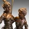 Lampe de Bureau Décorative Vintage en Bronze Doré avec Figurines Féminines, France 9