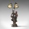 Vintage French Decorative Table Lamp in Spelter Bronze with Female Figures 3