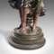 Vintage French Decorative Table Lamp in Spelter Bronze with Female Figures 12