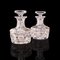 Decanter Edwardian antichi in vetro, Regno Unito, set di 2, Immagine 1