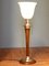 French Art Deco Table Lamp in Oak & Nickel from Mazda, 1920s, Image 7