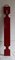 Perchero de pared vintage de vidrio pintado rojo con percheros de metal blanco, años 70, Imagen 1
