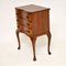 Antique Figured Walnut Side Table with 3 Drawers 6