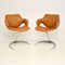 Französische Leder & Chrom Scimitar Stühle von Boris Tabacoff für Mobilier Modulaire Moderne, 1970er, 2er Set 1
