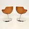 Französische Leder & Chrom Scimitar Stühle von Boris Tabacoff für Mobilier Modulaire Moderne, 1970er, 2er Set 4
