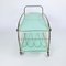 Mid-Century Trolley with Turquoise Glass, 1950s, Image 3