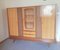 Mueble multifunción de abedul, nogal, latón y vinilo con 2 cajones y panel de vidrio decorado, años 50, Imagen 1