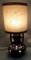 Vintage Keramik Tischlampe im Fat Lava Stil mit pergamentfarbenem Schirm & durchbrochenem Sockel mit Innenbeleuchtung, 1970er 2