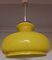 Vintage Yellow Flashed Glass Ceiling Lamp with Chrome Plated Metal Mount from Honsel, 1970s 1