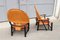 Black Lacquered Wood & Leather Armchairs by Toffoloni Polange for Germa, 1970, Set of 2, Image 5