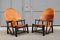 Black Lacquered Wood & Leather Armchairs by Toffoloni Polange for Germa, 1970, Set of 2 1