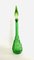 Empoli Green Glass Genie Weinkaraffe mit Stopper, Italien, 1960er 1