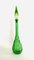 Empoli Green Glass Genie Wine Decanter with Stopper, Italy, 1960s 1
