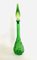 Empoli Green Glass Genie Wine Decanter with Stopper, Italy, 1960s 4