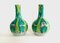 Big Chinese Illustrated Green Pottery Vase Set, China, 1960s, Set of 2 1