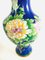 Große Blaue Cloisonné Emaille Vasen mit Blauen Blumenillustrationen, 1960er, 2er Set 3