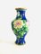 Große Blaue Cloisonné Emaille Vasen mit Blauen Blumenillustrationen, 1960er, 2er Set 5