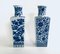 Mid-Century Chinese Blue Illustrated Ceramic Vase Set from O.T.C., 1960s, Set of 2 1