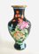 Big Chinese Black Flower Illustrated Cloisonné Enamel Vases, 1960s, Set of 2 8