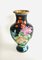 Big Chinese Black Flower Illustrated Cloisonné Enamel Vases, 1960s, Set of 2 7