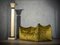 Italienische Art Deco Stehlampe aus Muranoglas, Messing & Ziegenleder, 1940 7