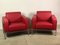 Red Imitation Leather and Chrome Kea Chairs from Emmegi, Set of 2 1