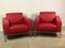 Red Imitation Leather and Chrome Kea Chairs from Emmegi, Set of 2, Image 1