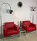 Chaises Kea Imitation Cuir Rouge & Chrome de Emmegi, Set de 2 11