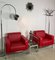 Red Imitation Leather and Chrome Kea Chairs from Emmegi, Set of 2, Image 11