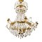Antique Empire Crystal 6-Arm Chandelier with Different Cut Crystals, 1900s 1