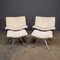 20th Century Swivel Chairs & Footrests in Natural Shearling, 1980s, Set of 2 2