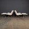 20th Century Swivel Chairs & Footrests in Natural Shearling, 1980s, Set of 2 5