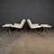 20th Century Swivel Chairs & Footrests in Natural Shearling, 1980s, Set of 2, Image 5