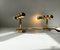 Lampade da parete placcate in oro di Hugo Asmussen, Danimarca, anni '60, set di 2, Immagine 3