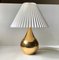 Lámpara de mesa en forma de lágrima chapada en oro de Hugo Asmussen, años 60, Imagen 5