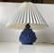 Spiky Blue Ceramic Table Lamp with Troll by Lauritz Hjorth, 1940s, Image 1