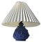 Spiky Blue Ceramic Table Lamp with Troll by Lauritz Hjorth, 1940s 1