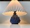 Spiky Blue Ceramic Table Lamp with Troll by Lauritz Hjorth, 1940s 5