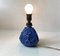 Lampada da tavolo Spiky in ceramica blu di Lauritz Hjorth, anni '40, Immagine 4