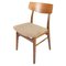 Danish Dining Room Chair in Teak and Light Fabric, 1960s, Image 1