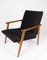 Danish Easy Chair with Stool in Teak and Dark Wool Fabric, 1960s 3