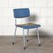Blue & Tubular Chrome 1231 Chair from Gispen 1