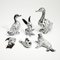 Duck Sculptures in Black & White Murano Glass by Archimede Seguso, Set of 2 8